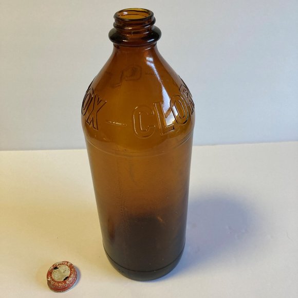 Vintage Antique C-L-O-R-O-X 16oz. Brown Glass Bottle - Picture 3 of 9